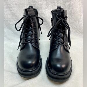 Black Lace-Up Combat Boots